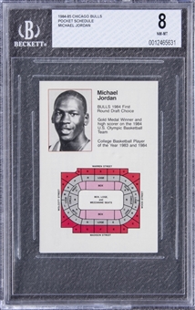 1984-85 Chicago Bulls Pocket Schedule Michael Jordan - BGS NM-MT 8